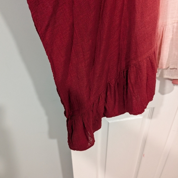 Lane Bryant Red and White Ombre V-Neck Sharkbite Hem Kimono/Poncho Size 26/28 - Picture 5 of 10